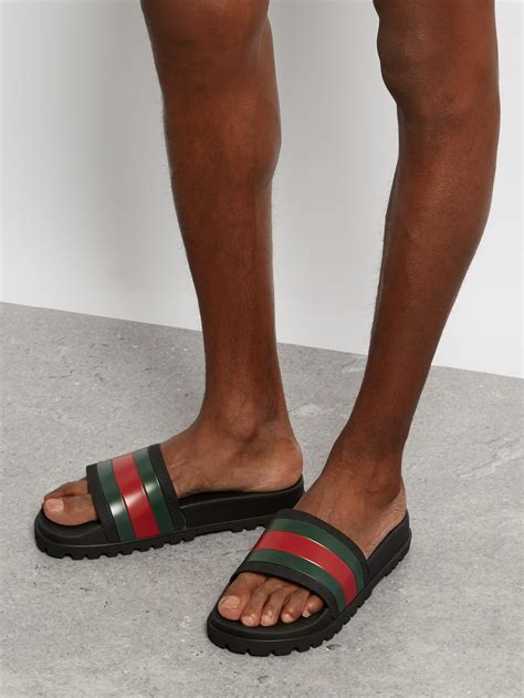 gucci mens pool slides|fluffy Gucci slides.